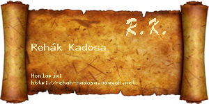 Rehák Kadosa névjegykártya